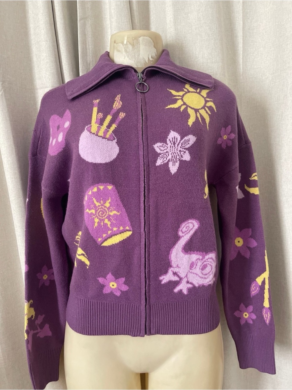 Disney Tangled Icons Zippered Sweater Boxlunch Exclusive Rapunzel